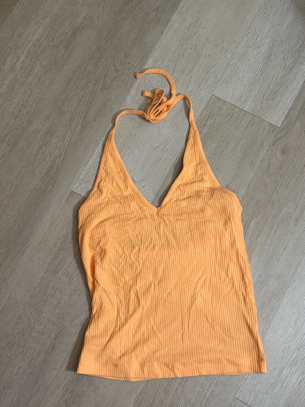 Old Navy Orange Ribbed Halter Tank Top